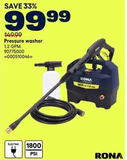 RONA RONA Pressure washer offer