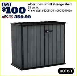RONA KETER 4'x4'x2' Cortina small storage shed offer