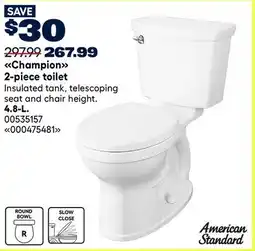 RONA American Standard 4.8-L.Champion 2-piece toilet offer