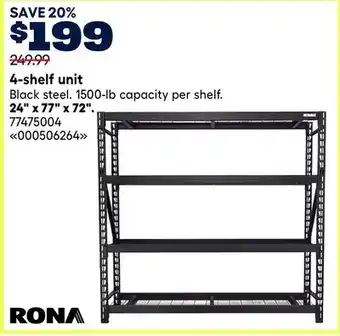 RONA 4-shelf unit offer