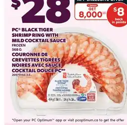 Valu-mart COURONNE DE CREVETTES TIGRÉES NOIRES AVEC SAUCE COCKTAIL DOUCE PC offer