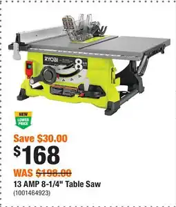 Home Depot 13 AMP 8-1/4 Table Saw offer