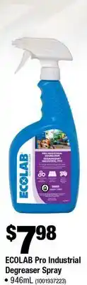 Home Depot Ecolab pro industrial degreaser spray offer