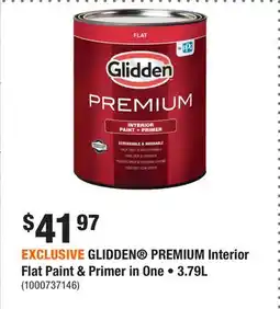 Home Depot EXCLUSIVE GLIDDEN PREMIUM Interior Flat Paint & Primer in One • offer