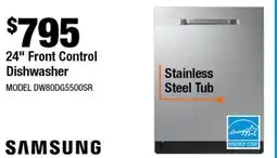 Home Depot 24 Front Control Dishwasher offer
