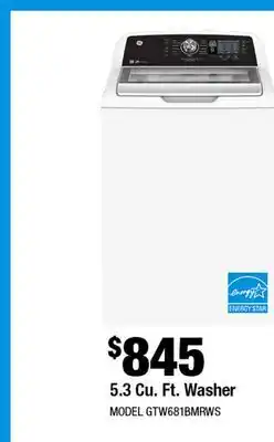 Home Depot 5.3 Cu. Ft. Washer offer