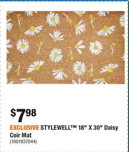 Home Depot EXCLUSIVE STYLEWELL 18 X 30 Daisy Coir Mat offer