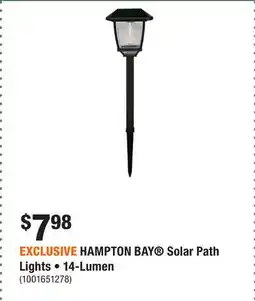 Home Depot EXCLUSIVE HAMPTON BAY Solar Path Lights • 14-Lumen offer