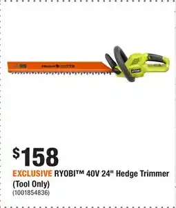 Home Depot EXCLUSIVE RYOBI 40V 24 Hedge Trimmer (Tool Only) offer