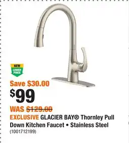 Home Depot EXCLUSIVE GLACIER BAY Thornley Pull Down Kitchen Faucet • Stainless Steel offer