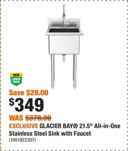Home Depot EXCLUSIVE GLACIER BAY 21.5 All-in-One Stainless Steel Sink with Faucet offer