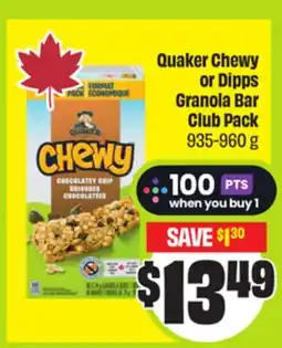 FreshCo Quaker Chewy or Dipps Granola Bar Club Pack offer