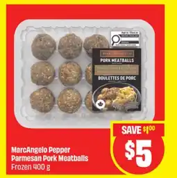 FreshCo MarcAngelo Pepper Parmesan Pork Meatballs Frozen offer