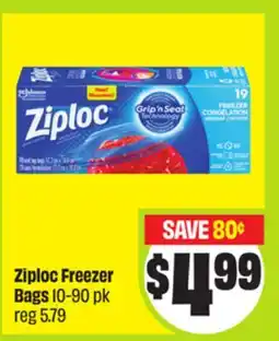 FreshCo Ziploc Freezer Bags 10-90 pk reg 5.79 offer