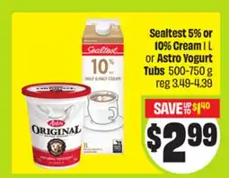 FreshCo Sealtest 5% or 10% Cream 1 L or Astro Yogurt Tubs offer