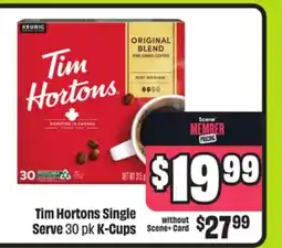 FreshCo Tim Hortons Single Serve 30 pk K-Cups offer