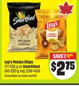 FreshCo Lay's Potato Chips 177-235 g or Smartfood 150-220 g offer