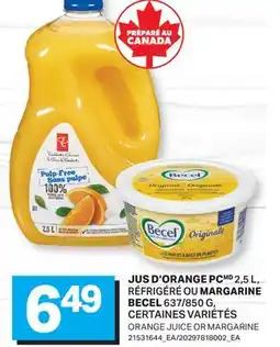 L'Intermarché JUS D'ORANGE 2,5 L, RÉFRIGÉRÉ OU MARGARINE 637/850 G | ORANGE JUICE OR MARGARINE offer