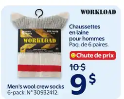 Walmart Men's Wool Crew Socks offer