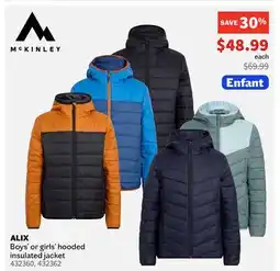 Sports Experts MCKINLEY ALIX Boys' or girls' hooded insulated jacket offer