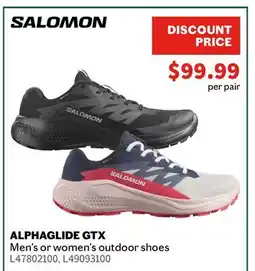 Sports Experts SALOMON ALPHAGLIDE GTX Men's or women's outdoor shoes offer