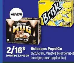 Wholesale Club Boissons PepsiCo, 12x355 mL offer