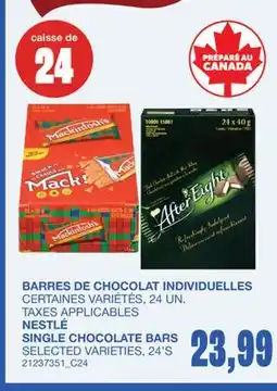 Wholesale Club BARRES DE CHOCOLAT INDIVIDUELLES, 4UN offer