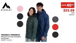 Sports Experts MCKINLEY TERANG II / TERANG III Women's or men's hooded rain jacket offer