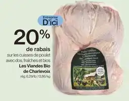 Avril cuisses de poulet avec dos, fraîches et bios offer