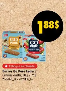 Wholesale Club BARRES GO PURE LECLERC, 140 g - 175 g offer