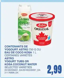 Wholesale Club CONTENANTS DE YOGOURT, 750 G OU EAU DE COCO, 1 L offer