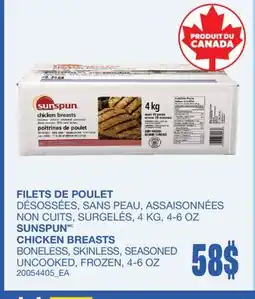Wholesale Club FILETS DE POULET, 4 KG, 4-6 OZ offer