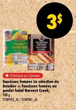 Wholesale Club SAUCISSES FUMÉES LA SÉLECTION DU BOUCHER OU SAUCISSES FUMÉES AU POULET HALAL HARVEST CREEK offer