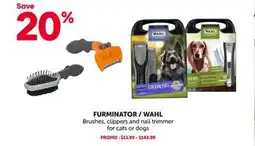 Mondou FURMINATOR/WAHL Brushes, clippers and nail trimmer for cats or dogs offer