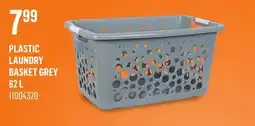 Canac Plastic Laundry Basket Grey offer