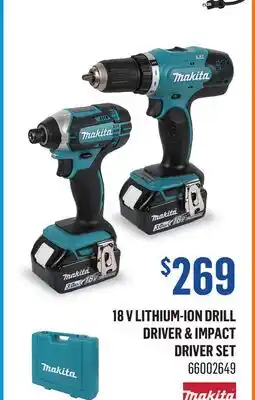 Canac 18 V Lithium-Ion Drill Driver & Impact Driver Set offer