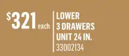 Canac lower 3 drawers unit 24in offer