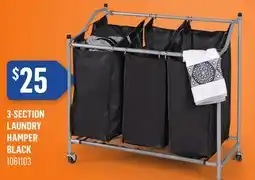 Canac 3-Section Laundry Hamper Black offer