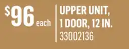 Canac upper unit, 1 door, 12in offer