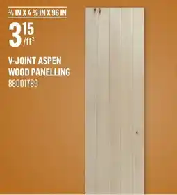 Canac V-Joint Aspen Wood Panelling offer