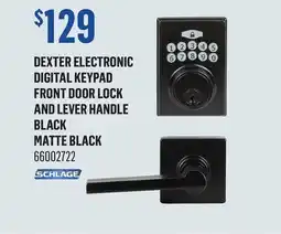 Canac Dexter Electronic Digital Keypad Front Door Lock and Lever Handle Black offer