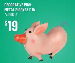 Canac Decorative Pink Metal Piggy 13 1/2in offer