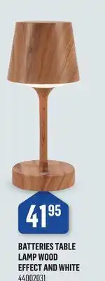 Canac Batteries Table Lamp Wood Effect and White offer