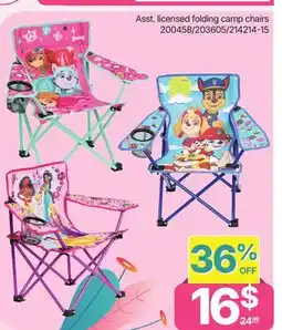 Rossy Asst. licensed folding camp chairs offer