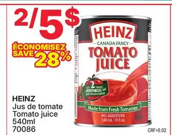 Rossy HEINZ Tomato juice offer