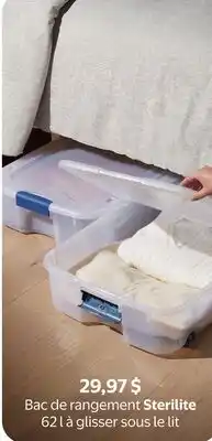 Walmart Bac de rangement Sterilite 62 l à glisser sous le lit offer