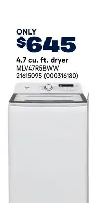 RONA 4.7 cu. ft. dryer offer