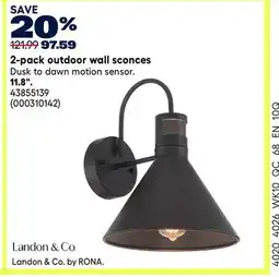 RONA Landon & Co. 2-pack outdoor wall sconces 11.8 offer