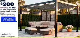 RONA Landon & Co. by RONA 10' x 12' pergola with sliding fabric panels offer