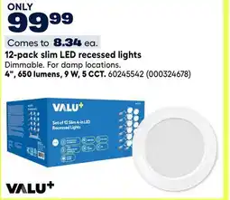 RONA VALU+ 12-pack slim LED recessed lights offer